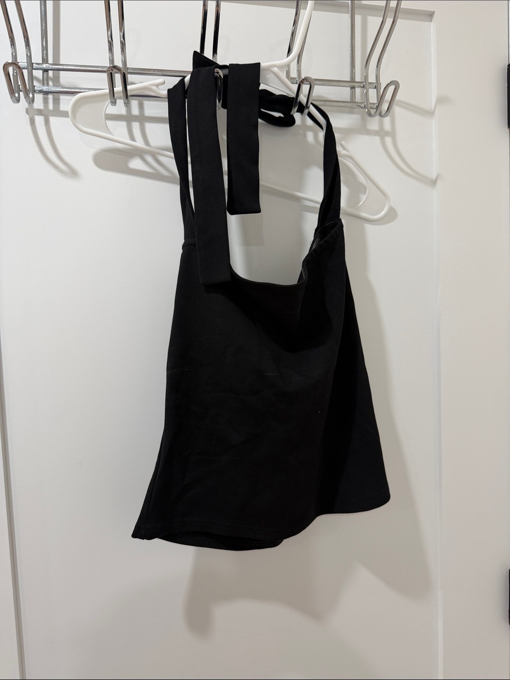 Black Halter Tie Crop Top